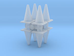 Traffic Cones (x8) 1/48 in Clear Ultra Fine Detail Plastic