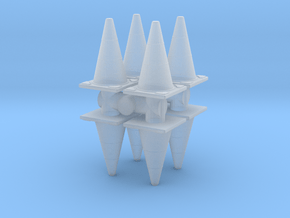Traffic Cones (x8) 1/43 in Clear Ultra Fine Detail Plastic