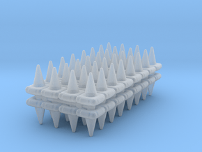 Traffic Cones (x64) 1/285 in Tan Fine Detail Plastic