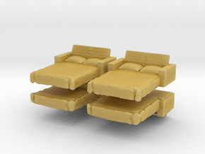 Sofa Bed (x4) 1/120 in Tan Fine Detail Plastic