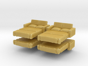 Sofa Bed (x4) 1/144 in Tan Fine Detail Plastic