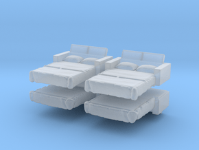 Sofa Bed (x4) 1/144 in Clear Ultra Fine Detail Plastic