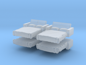 Sofa Bed (x4) 1/200 in Clear Ultra Fine Detail Plastic