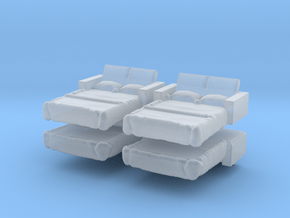Sofa Bed (x4) 1/220 in Clear Ultra Fine Detail Plastic