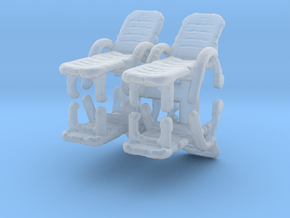 Deck Chair (x4) 1/100 in Clear Ultra Fine Detail Plastic