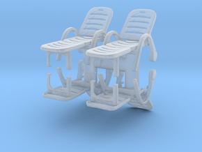 Deck Chair (x4) 1/76 in Clear Ultra Fine Detail Plastic
