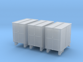3 Kleinbehälter Bd (N 1:160) in Clear Ultra Fine Detail Plastic
