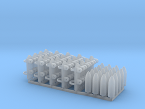 4 inch Shells and holders for P Boat gun deck 1/48 in Clear Ultra Fine Detail Plastic