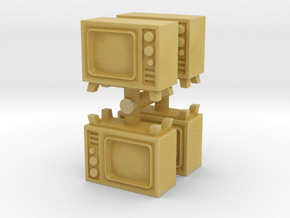 Old Television (x4) 1/100 in Tan Fine Detail Plastic
