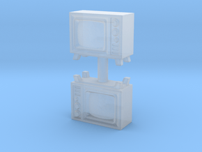 Old Television (x2) 1/72 in Clear Ultra Fine Detail Plastic