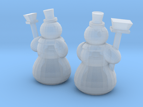 2 Snowmen (N 1:160) in Clear Ultra Fine Detail Plastic