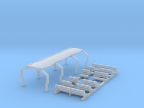 Interior and roof for panorama wagon (N 1:160) in Clear Ultra Fine Detail Plastic