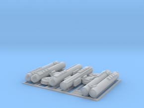 Mk32 Torpedo tubes kit x 2 - 1/48 in Clear Ultra Fine Detail Plastic