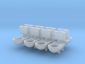 Prison Toilet (x8) 1/120 in Clear Ultra Fine Detail Plastic