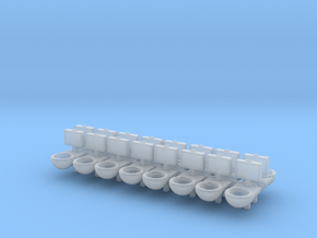 Prison Toilet (x16) 1/144 in Clear Ultra Fine Detail Plastic