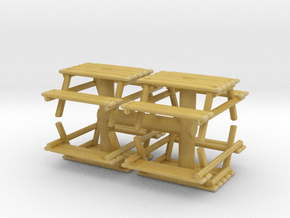 Park Picnic Bench (x4) 1/100 in Tan Fine Detail Plastic