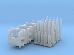 Gas cylinders and racks (N 1:160) in Clear Ultra Fine Detail Plastic