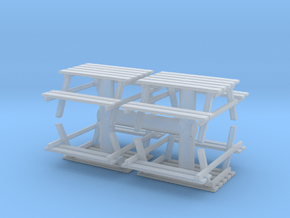 Park Picnic Bench (x4) 1/76 in Clear Ultra Fine Detail Plastic