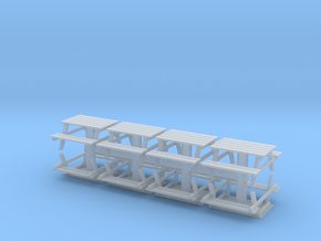 Park Picnic Bench (x8) 1/144 in Clear Ultra Fine Detail Plastic