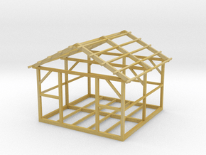 Wooden House Frame 1/64 in Tan Fine Detail Plastic