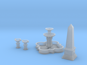 SET Quatrefoil fountain with monument (TT 1:120) in Clear Ultra Fine Detail Plastic