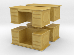 Office Wood Desk (x4) 1/120 in Tan Fine Detail Plastic