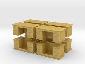 Office Wood Desk (x8) 1/144 in Tan Fine Detail Plastic