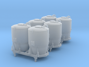 SET 3x Dzkr 501 Behälter (Roco) (N 1:160) in Clear Ultra Fine Detail Plastic