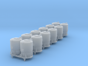 SET 6x Dzkr 501 Behälter (Roco) (N 1:160) in Clear Ultra Fine Detail Plastic