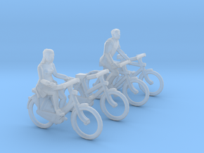 4 City-bikes (N 1:160) in Clear Ultra Fine Detail Plastic