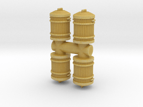 Garbage Can (x4) 1/64 in Tan Fine Detail Plastic