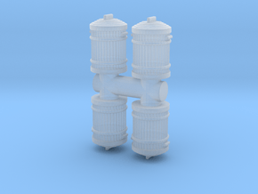 Garbage Can (x4) 1/56 in Clear Ultra Fine Detail Plastic