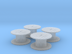 Cable Spool (x4) 1/120 in Clear Ultra Fine Detail Plastic