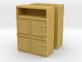 Wooden Cabinet (x2) 1/120 in Tan Fine Detail Plastic