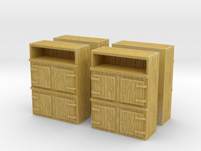 Wooden Cabinet (x4) 1/160 in Tan Fine Detail Plastic