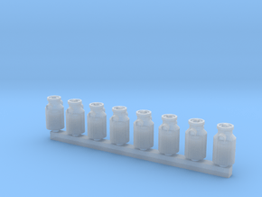 8 Milchkannen (N 1:160) in Clear Ultra Fine Detail Plastic