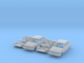 SET 2x Ford Escort 2-door hatchback (US) (N 1:160) in Clear Ultra Fine Detail Plastic