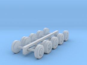 Wheel set for tractor and semi-trailer (N 1:160) in Clear Ultra Fine Detail Plastic