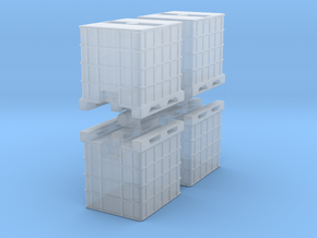 IBC Container Tank (x4) 1/120 in Clear Ultra Fine Detail Plastic