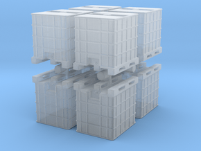 IBC Container Tank (x8) 1/144 in Clear Ultra Fine Detail Plastic