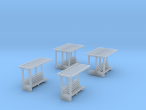 SET Waiting shelters (N 1:160) in Clear Ultra Fine Detail Plastic