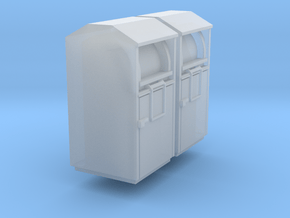 2 Altkleidercontainer (N 1:160) in Clear Ultra Fine Detail Plastic