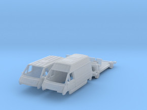 SET 2x Renault Trafic (N 1:160) in Clear Ultra Fine Detail Plastic