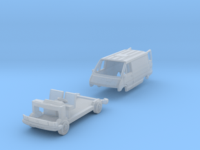 Renault Trafic T800 with open doors (N 1:160) in Clear Ultra Fine Detail Plastic