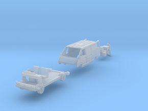 SET Renault Trafic w delivery man (British N 1:148 in Clear Ultra Fine Detail Plastic