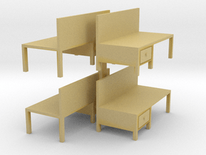 Workbench Table (x4) 1/100 in Tan Fine Detail Plastic