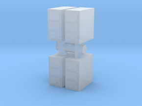 Office Cabinet (x4) 1/56 in Clear Ultra Fine Detail Plastic