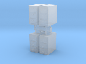 Office Cabinet (x4) 1/48 in Clear Ultra Fine Detail Plastic