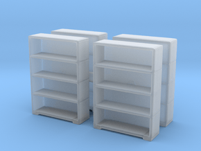 Bookshelf (x4) 1/100 in Clear Ultra Fine Detail Plastic