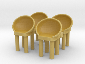Modern Bar Chair (x4) 1/48 in Tan Fine Detail Plastic